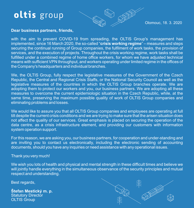 Oltis Group Dáme Vaší logistice Systém